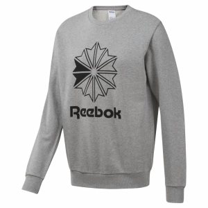 Bluza Męskie Reebok Classic French Terry Big Iconic Crewneck Szare/Czarne PL 47AZTRM